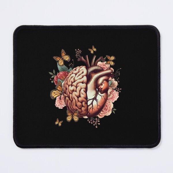 Item preview, Harmony in Heart, Wisdom in Mind, Right balance between head and heart, roses and flowers and butterfies watercolor, vintage style designed and sold by Collagedream.