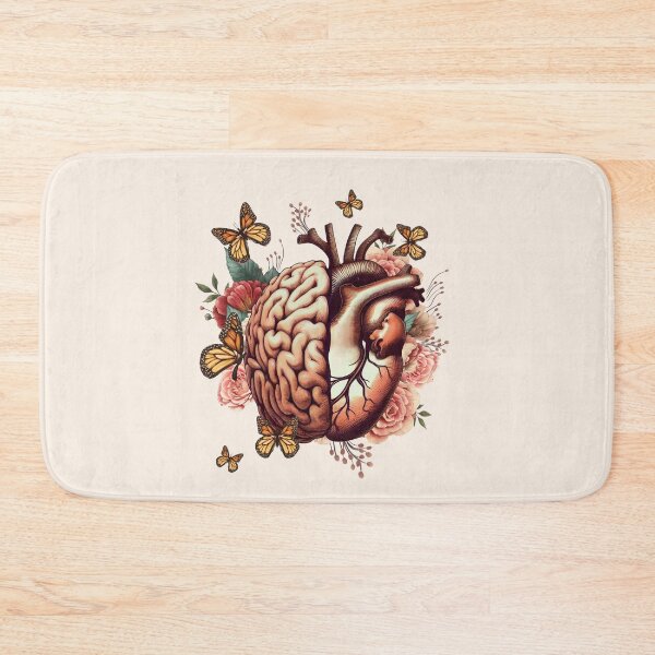 Item preview, Harmony in Heart, Wisdom in Mind, Right balance between head and heart, roses and flowers and butterfies watercolor, vintage style designed and sold by Collagedream.