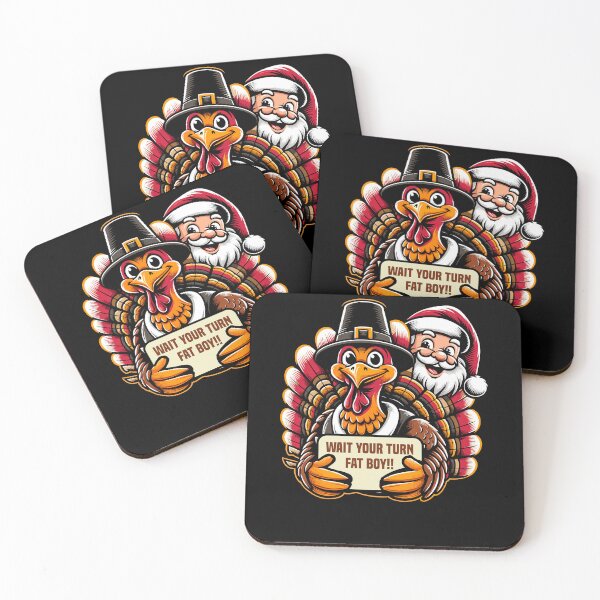 Item preview, Fun Thanksgiving Wait For Your Turn Fat Santa Christmas Boy designed and sold by Dressed For  Duty.