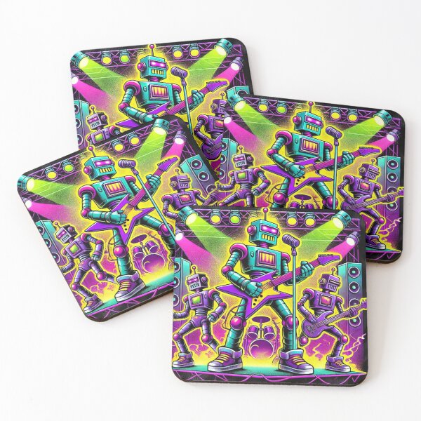 Artikelvorschau, T-Shirt-Design der Roboter-Rockband der 90er entworfen und verkauft von NeonBot_Shop.