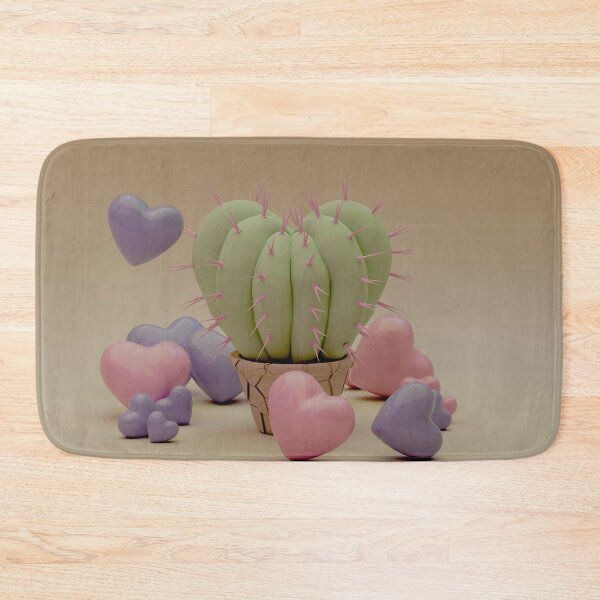 Item preview, Heart-shaped cactus surrounded by pastel heart decorations designed and sold by Omar Lopez-Rincon.