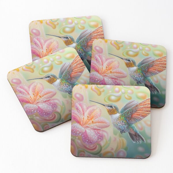 Item preview, Beautiful Hummingbird among blooming flowers designed and sold by MargaretWiktor.