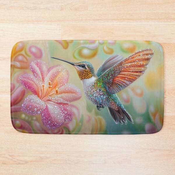 Item preview, Beautiful Hummingbird among blooming flowers designed and sold by MargaretWiktor.