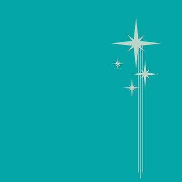 Artwork thumbnail, 1950s Atomic Age Retro Starbursts Turquoise Aqua by kierkegaard