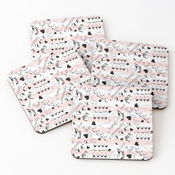 Item preview, Synchronized Skating Black and White, Striped Design-Light Pink designed and sold by PD-Skating.