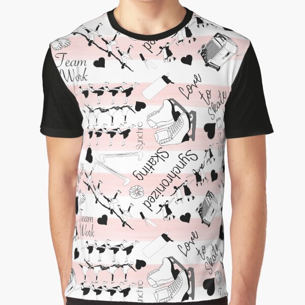 Item preview, Synchronized Skating Black and White, Striped Design-Light Pink designed and sold by PD-Skating.