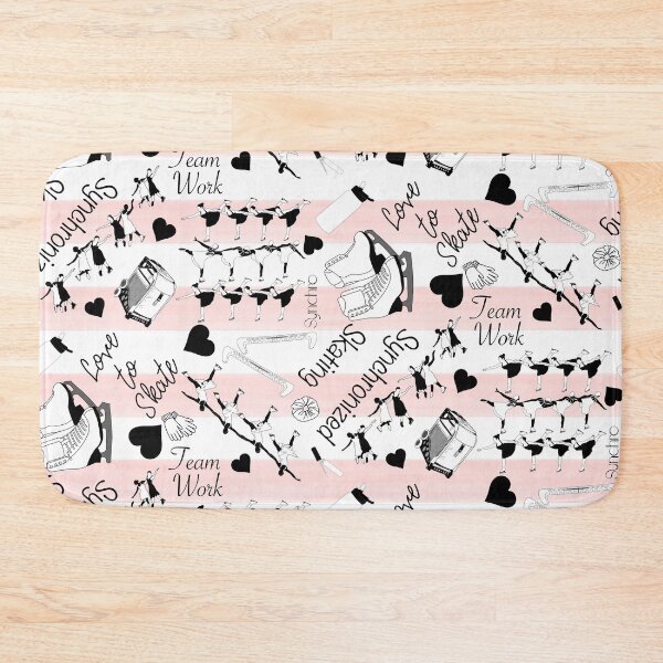 Item preview, Synchronized Skating Black and White, Striped Design-Light Pink designed and sold by PD-Skating.