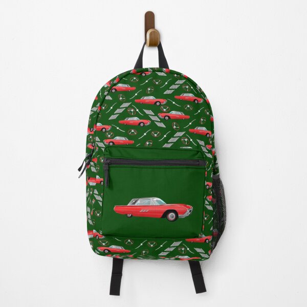Item preview, 1963 Red Hot Hot Rod Antique Car on Dark Green 004001 designed and sold by Art in My Loft.