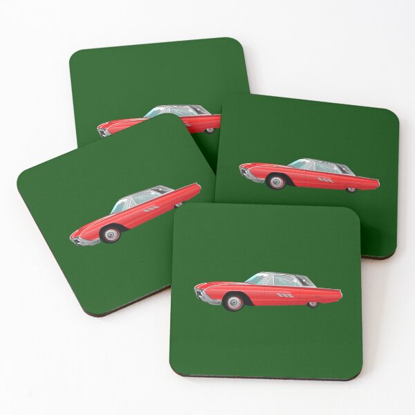 Item preview, 1963 Red Hot Hot Rod Antique Car on Dark Green 004001 designed and sold by Art in My Loft.