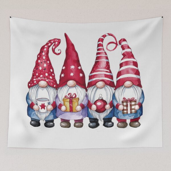 Item preview, Christmas Dwarfs with Red Hats Holding Gifts,Christmas Dwarfs,christmas funny,christmas jovial,Christmas art,Nightmare Before Christmas designed and sold by Expressions-Sel.
