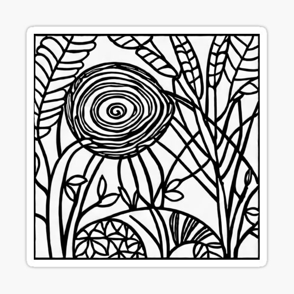 Item preview, Wild Flower; black and white mosaic designed and sold by CindyOMy.
