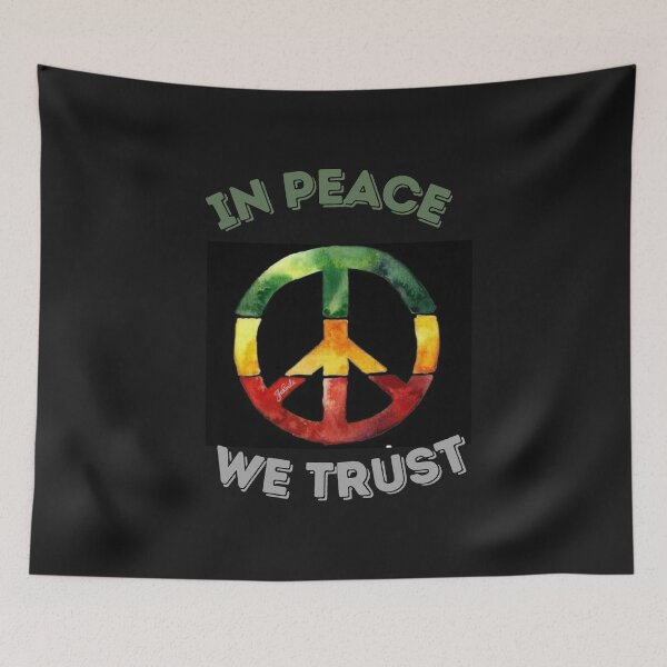 Item preview, In Peace we trust,  Peace symbol, Peace on Earth,  Psychedelic Peace symbol designed and sold by Afrocarribe.