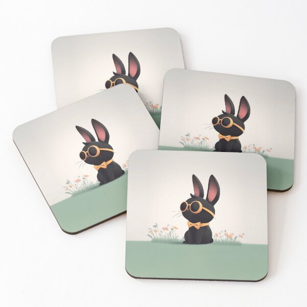 Item preview, Cute Black Rabbit Cartoon Vector Design designed and sold by GoldenTealArts.