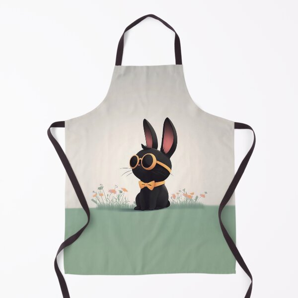 Item preview, Cute Black Rabbit Cartoon Vector Design designed and sold by GoldenTealArts.