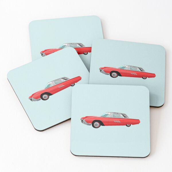 Item preview, 1963 Red Hot Hot Rod Antique Car on Light Blue cde8e8 designed and sold by Art in My Loft.