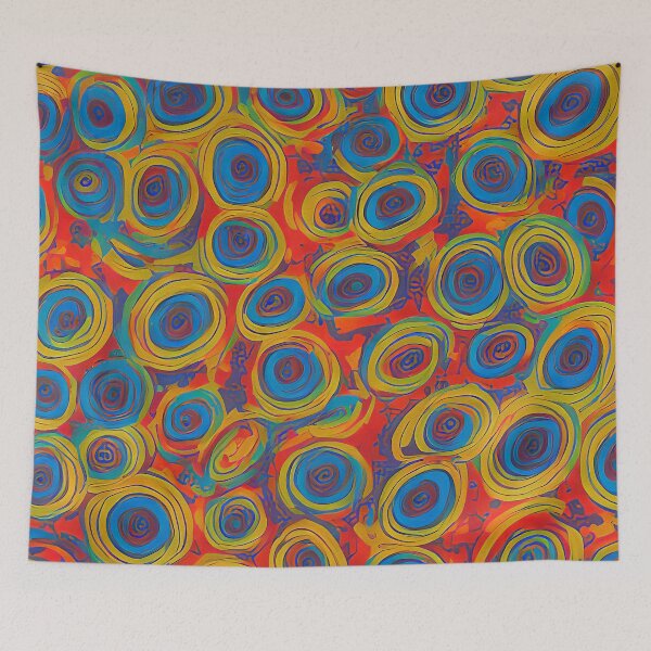 Item preview, Cluster of yellow and blue circles #1 designed and sold by mylittlewindow.