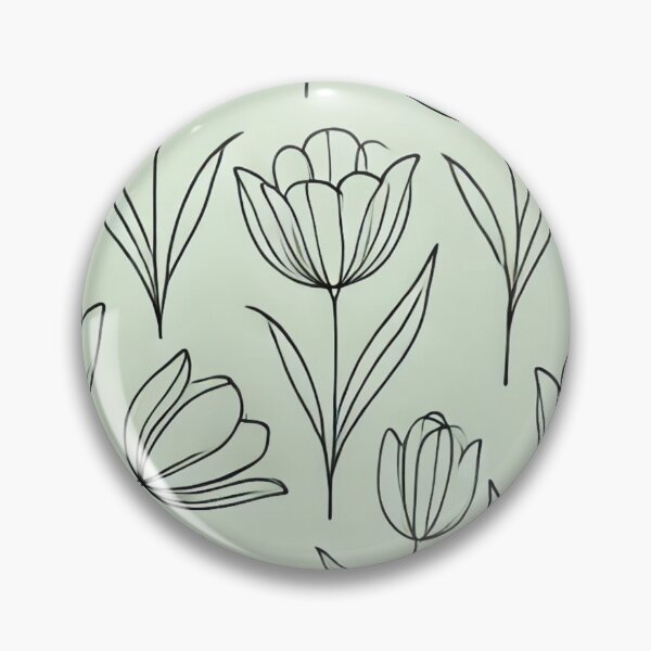 Item preview, Minimalist Line-Art Tulip Pattern on Pastel Green designed and sold by Designeerguy.