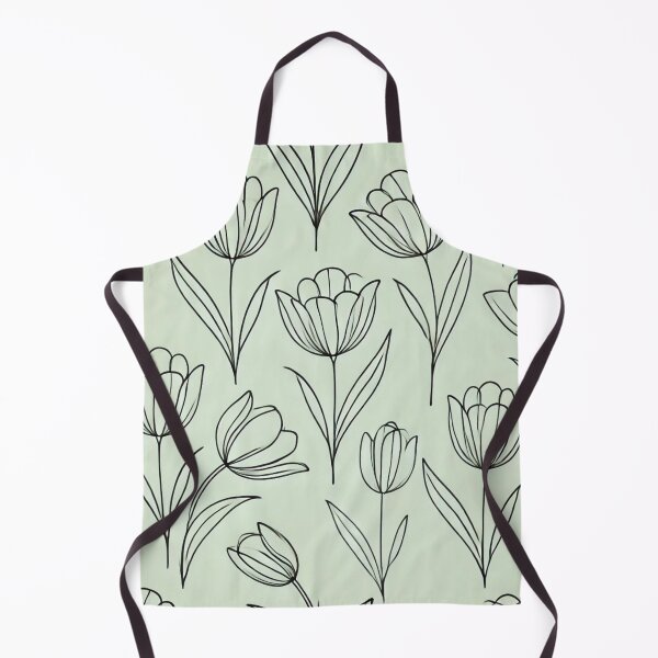Item preview, Minimalist Line-Art Tulip Pattern on Pastel Green designed and sold by Designeerguy.
