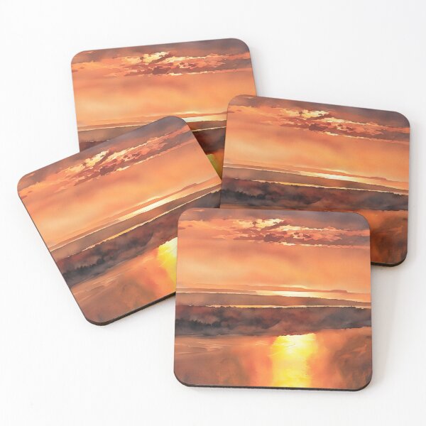 Item preview, Red Puget Sound Sunset (Watercolor) designed and sold by flyscenicair.