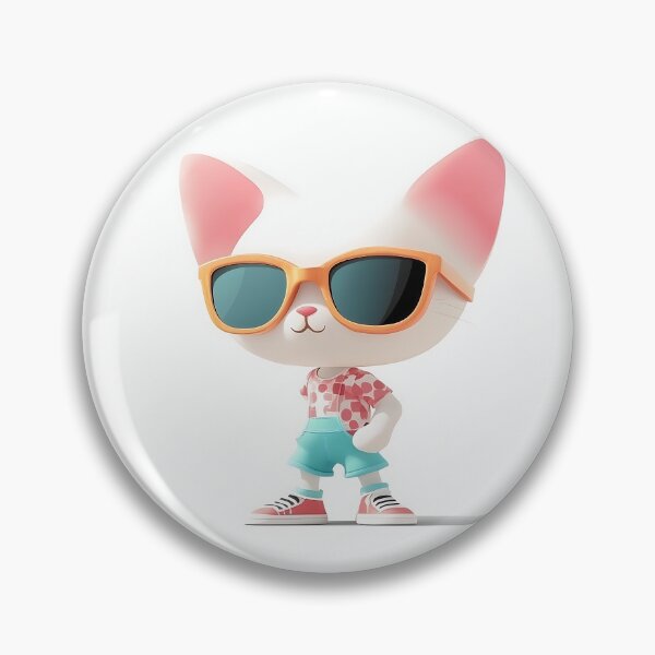 Item preview, Cute 3D Cat Wearing Sunglasses Illustration designed and sold by GoldenTealArts.