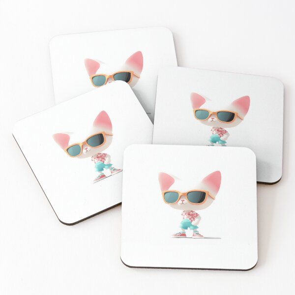 Item preview, Cute 3D Cat Wearing Sunglasses Illustration designed and sold by GoldenTealArts.