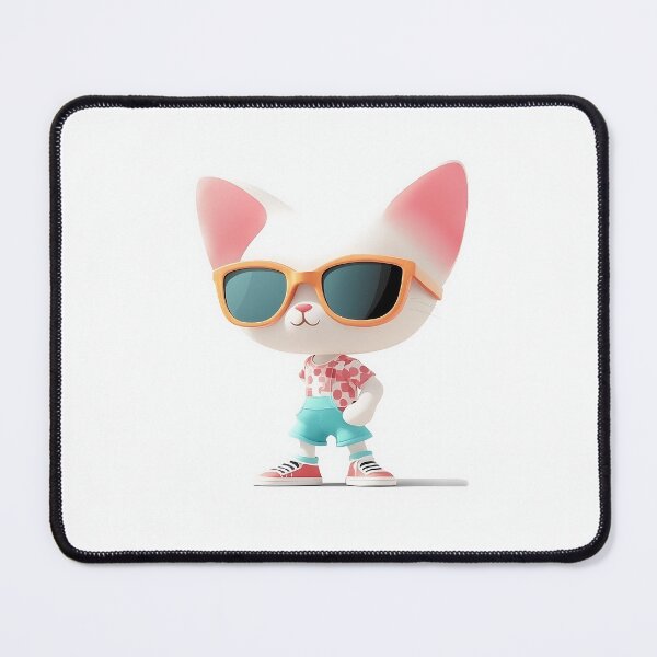 Item preview, Cute 3D Cat Wearing Sunglasses Illustration designed and sold by GoldenTealArts.