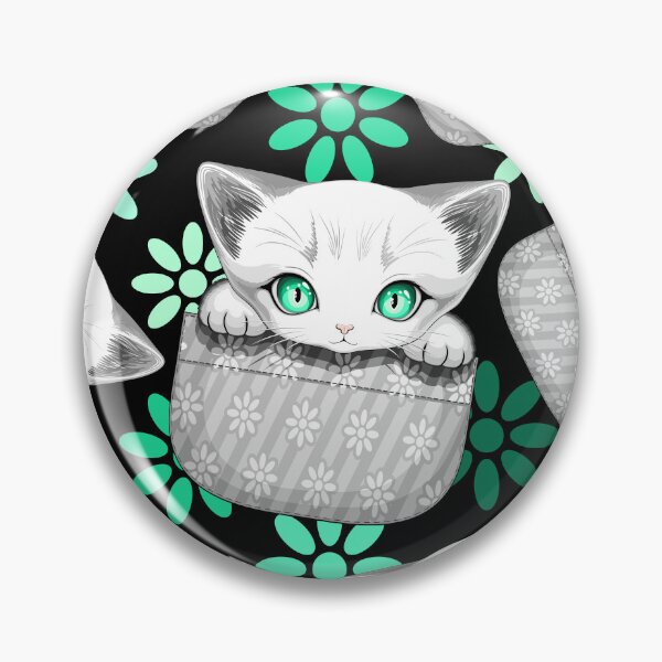 Item preview, Cat Cute and Playful peaking from a Pocket on Black Background designed and sold by BluedarkArt.