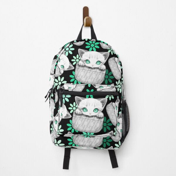 Item preview, Cat Cute and Playful peaking from a Pocket on Black Background designed and sold by BluedarkArt.