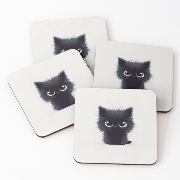 Item preview, Cute Black Kitten Vector Illustration designed and sold by GoldenTealArts.