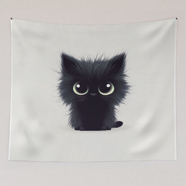 Item preview, Cute Black Kitten Vector Illustration designed and sold by GoldenTealArts.