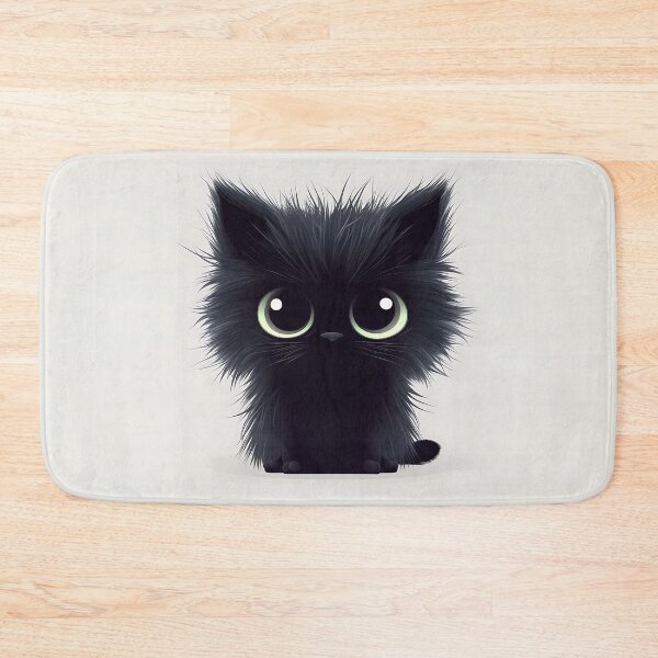 Item preview, Cute Black Kitten Vector Illustration designed and sold by GoldenTealArts.