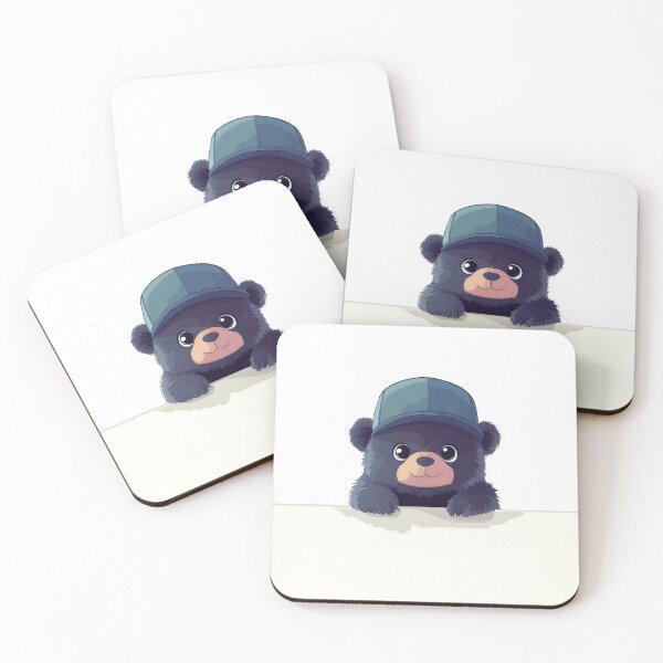 Item preview, Adorable Bear Peeking Over White Surface designed and sold by GoldenTealArts.