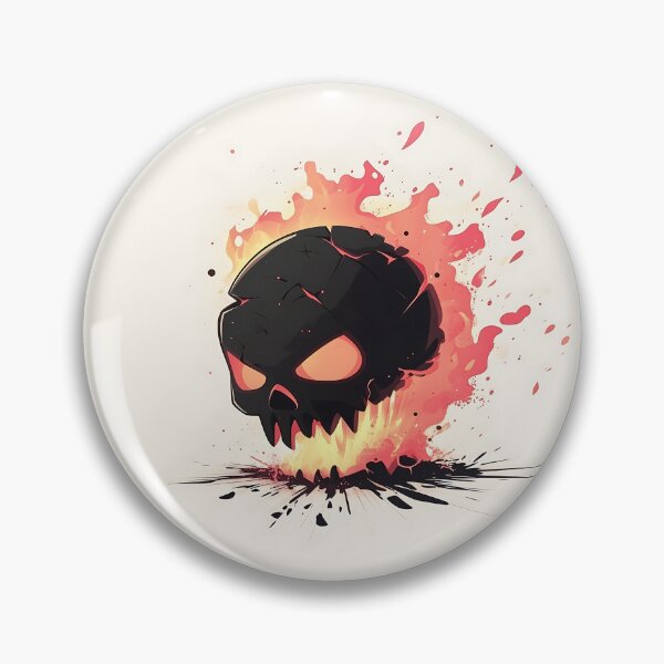 Item preview, Fiery Cartoon Skull Minimalist Illustration designed and sold by GoldenTealArts.