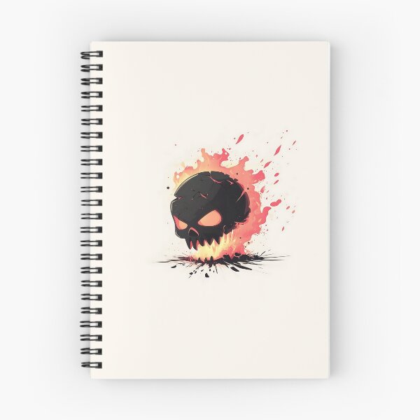 Item preview, Fiery Cartoon Skull Minimalist Illustration designed and sold by GoldenTealArts.