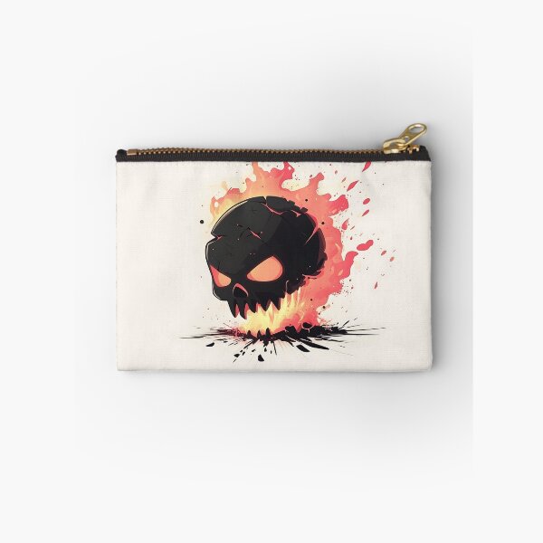 Item preview, Fiery Cartoon Skull Minimalist Illustration designed and sold by GoldenTealArts.