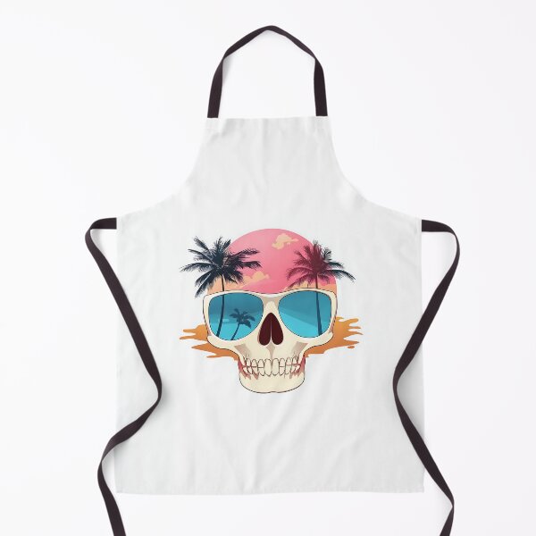 Item preview, Skull With Sunglasses And Beach Palm Trees designed and sold by GoldenTealArts.