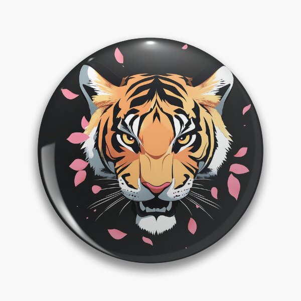 Item preview, Tiger Logo With Cherry Blossom Design designed and sold by GoldenTealArts.