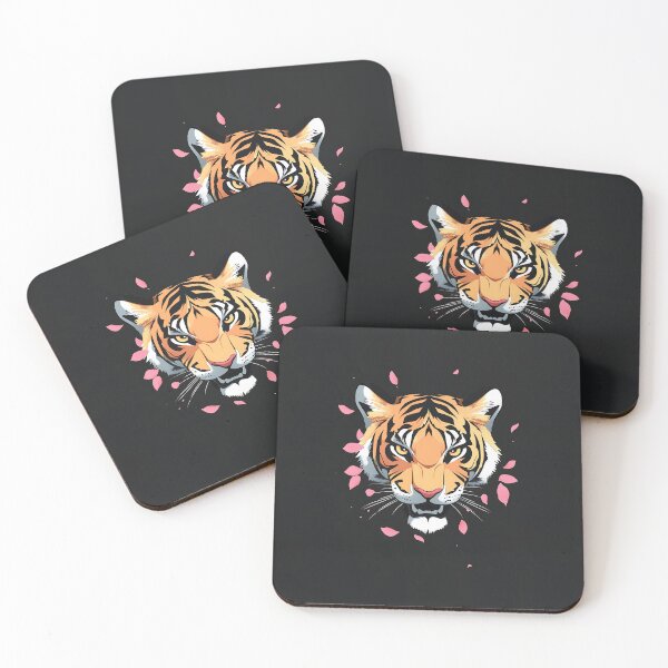 Item preview, Tiger Logo With Cherry Blossom Design designed and sold by GoldenTealArts.