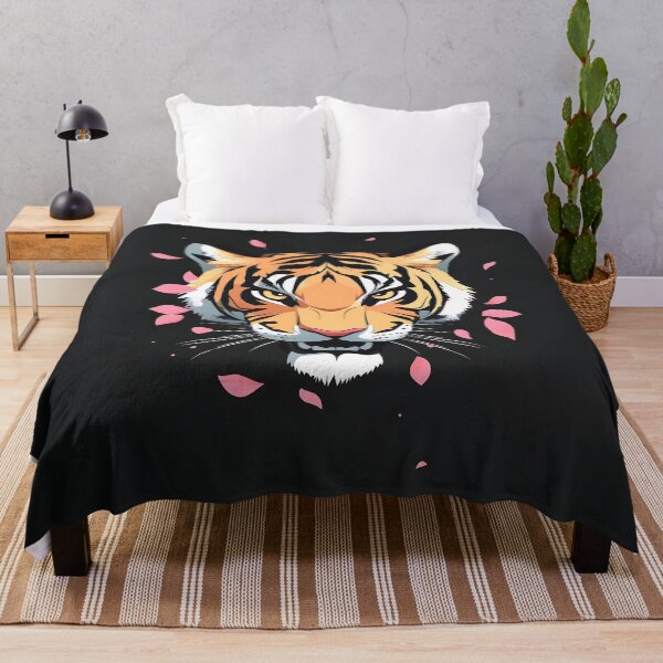 Item preview, Tiger Logo With Cherry Blossom Design designed and sold by GoldenTealArts.