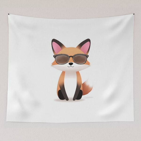 Item preview, Cute Cartoon Fox Wearing Sunglasses Design designed and sold by GoldenTealArts.