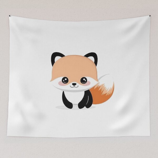 Item preview, Adorable Baby Fox Vector Illustration Design designed and sold by GoldenTealArts.