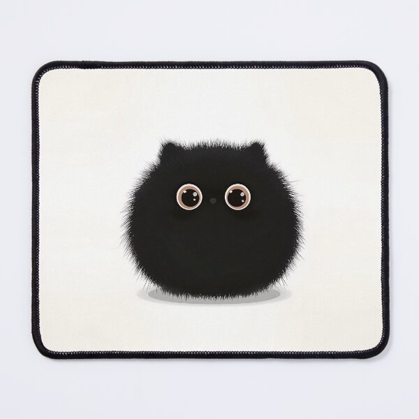 Item preview, Fluffy Black Furball Character with Cute Eyes designed and sold by GoldenTealArts.