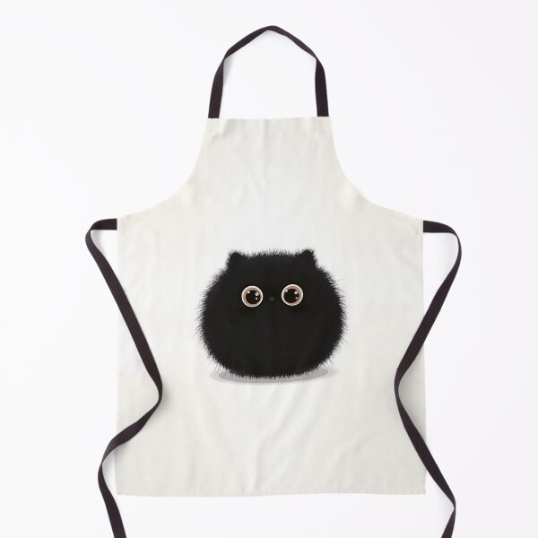 Item preview, Fluffy Black Furball Character with Cute Eyes designed and sold by GoldenTealArts.