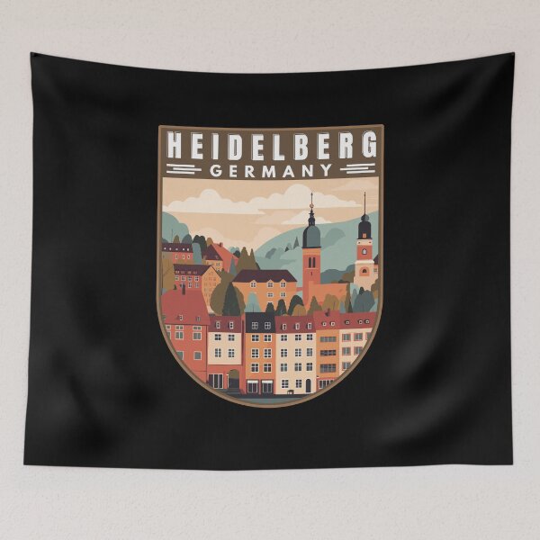 Item preview, Heidelberg in Baden-Württemberg Germany Retro Travel Art Emblem designed and sold by MaateoDesign.