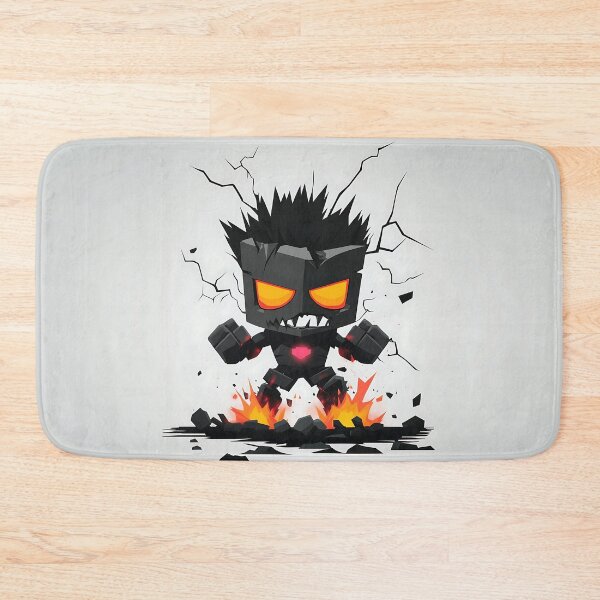 Item preview, Angry Cartoon Monster with Fire and Cracks designed and sold by GoldenTealArts.