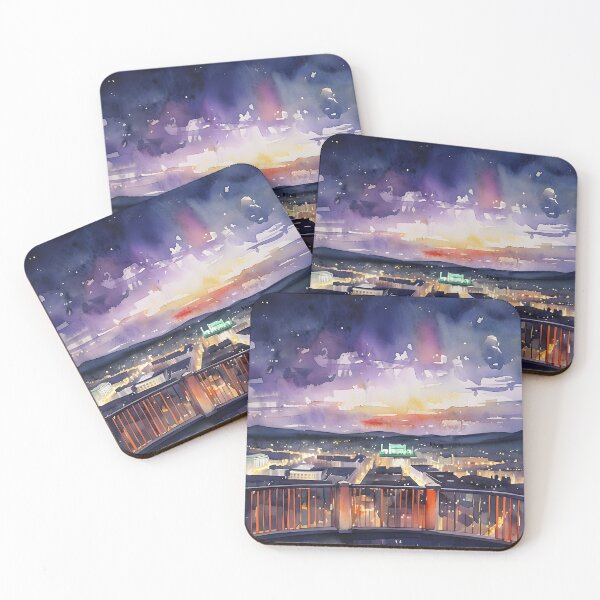 Item preview, Dawn Above Historic Johnstown, PA - Serene Cityscape Art designed and sold by NiobesSkein.