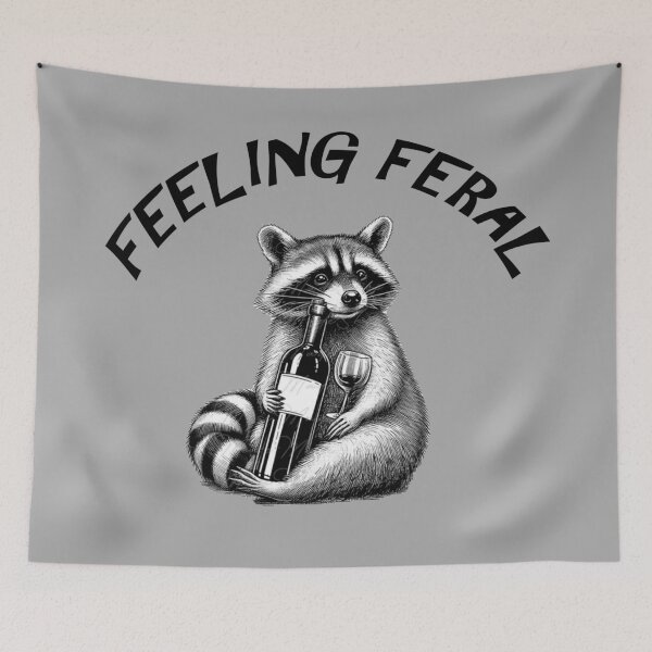 Item preview, Feeling Feral,  If I'm Moody Give Me Foody, Funny Raccoon Design, Animal Sarcastic Saying, Trendy Raccoon Sublimation designed and sold by FitFisher.