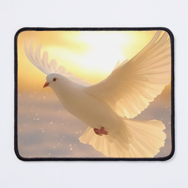 Item preview, a whithe pigeon flying in a beutiful sky designed and sold by Fluffy-Fields.