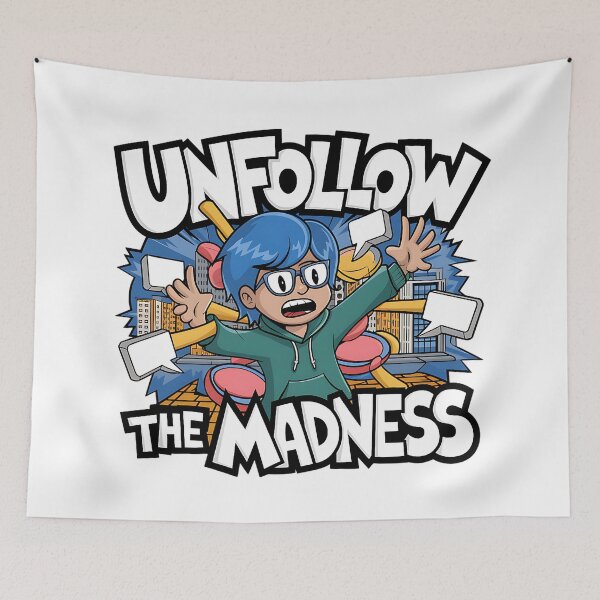 Item preview, Unfollow the Madness Cartoon T-Shirt Design designed and sold by The People’s Punchline.