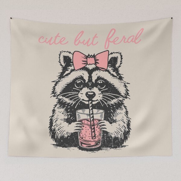 Item preview, Feeling Feral Raccoon, If I'm Moody Give Me Foody, Funny Raccoon Design, Animal Sarcastic Saying, Trendy Raccoon Sublimation designed and sold by FitFisher.